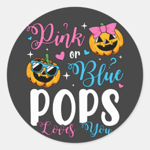 Rosa oder blaue Pop Lieben Sie Pumpkin Baby Runder Aufkleber