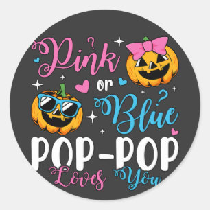 Rosa oder blaue Pop-Pop-Lieben, die Sie Pumpkin Ba Runder Aufkleber