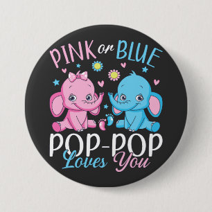 Rosa oder blaue Pop-Pop-Lieben Sie Elephant Baby R Button
