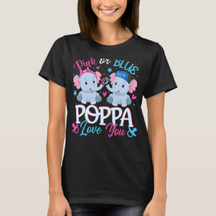 Rosa oder blaue Poppa Lieben Elefanten Baby Gender T-Shirt