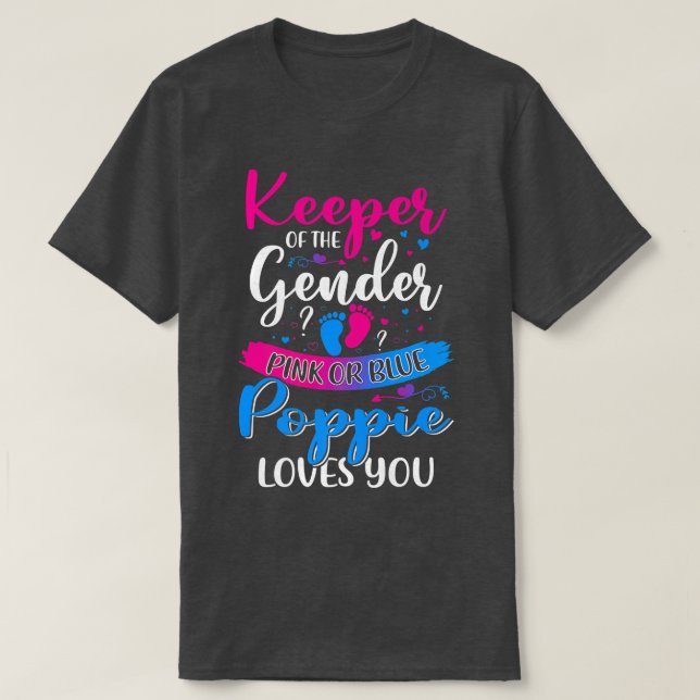 Rosa oder blaue Poppie-Lieben, die das Geschlecht  T-Shirt (Design vorne)