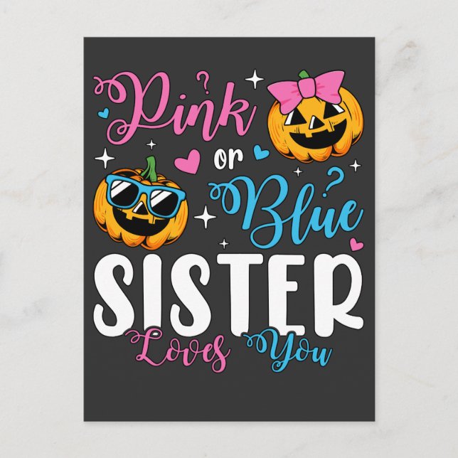 Rosa oder blaue Schwänze Lieben, die Sie Pumpkin B Postkarte (Vorderseite)