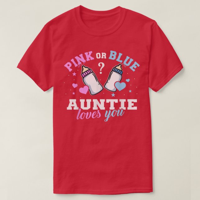 Rosa oder blaue Tantchen Lieben Sie Geschlecht zei T-Shirt (Design vorne)