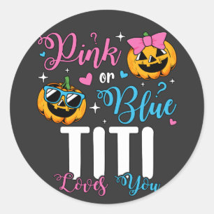 Rosa oder blaue Titi Lieben Sie Pumpkin Baby Runder Aufkleber