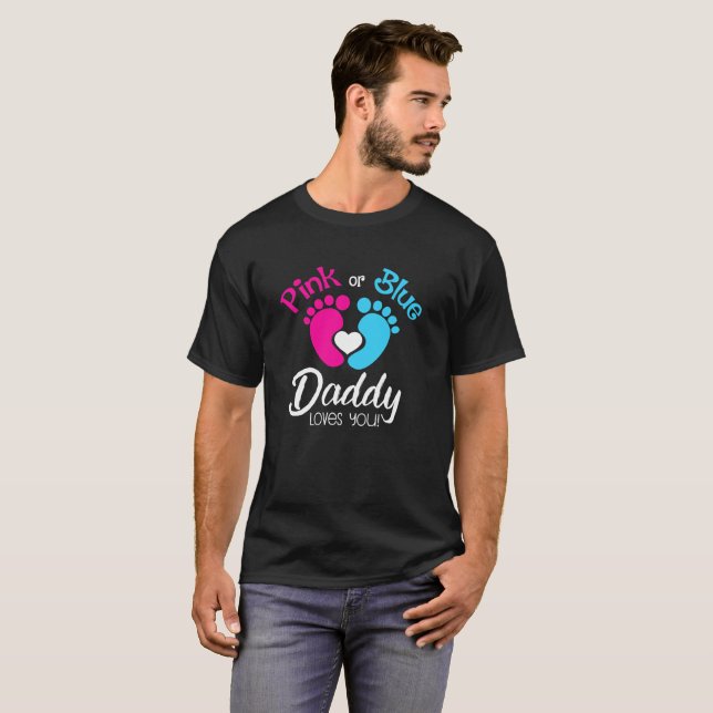 rosa oder blaue Vati-Lieben Sie Shirt (Vorne ganz)