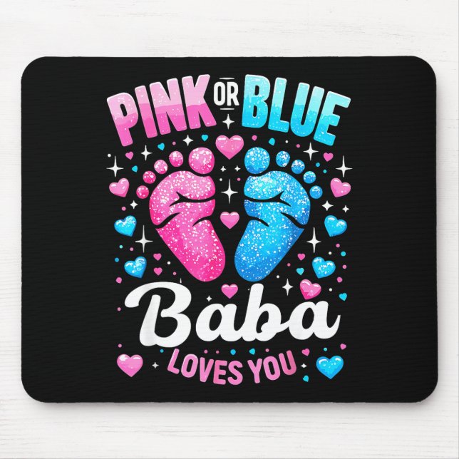 Rosa oder blauer Baba liebt Geschlecht enthüllt Ba Mousepad (Vorne)