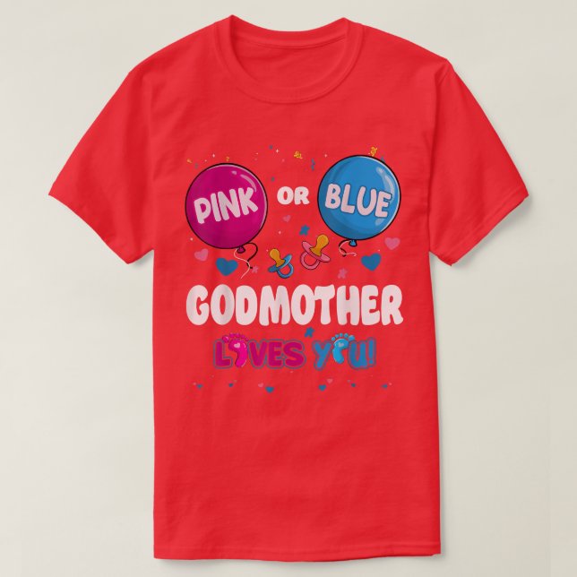 Rosa oder Blauer Ballon Godmutterinnen Lieben Sie  T-Shirt (Design vorne)