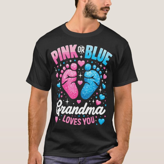 Rosa oder blaues Geschlecht offenbart Oma T-Shirt (Vorderseite)