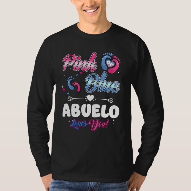 Rosa oder blaues Herz Abuelo liebt dich Dusche Ges T-Shirt (Vorderseite)