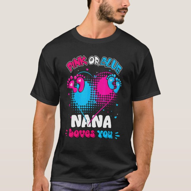 Rosa oder blaues Herz Nana liebt dich Dusche Gesch T-Shirt (Vorderseite)