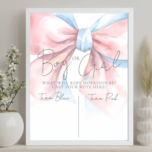 Rosa oder blaues Party bei der Abstimmung Poster (Pink Or Blue Vote Gender Reveal Party Poster)