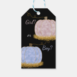 Rosa oder blaues Pumpki-Gender-Party Geschenkanhänger