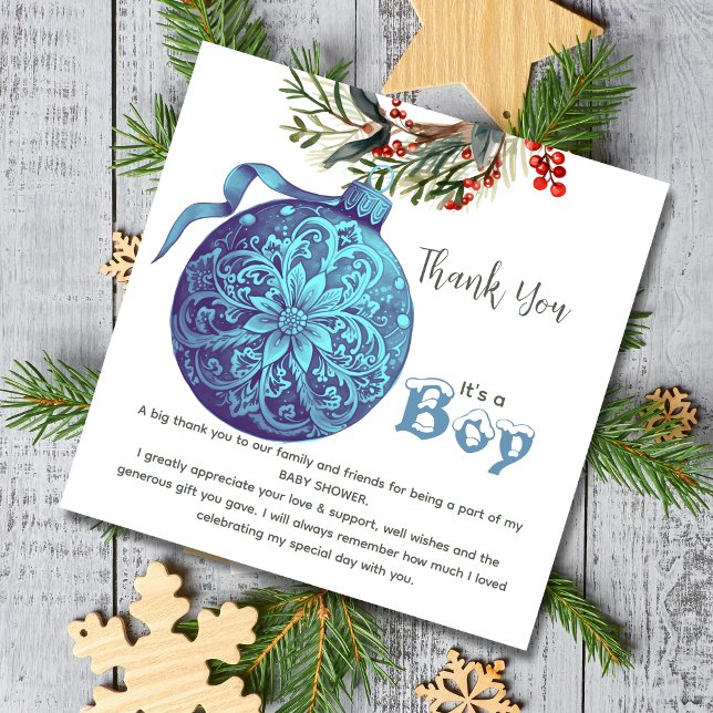 Rosa oder blaues Winter Gender Reveal Party Vielen Dankeskarte (Von Creator hochgeladen)