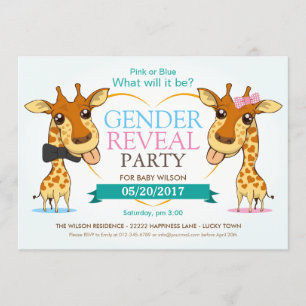 Rosa oder Blue Baby Giraffe Gender Reveal Party UA Einladung