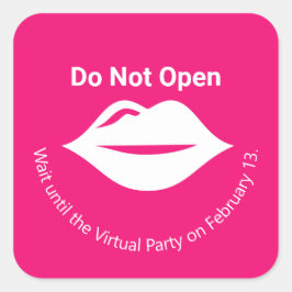 Rosa öffnen sich erst, wenn das Virtual Party Gale Quadratischer Aufkleber
