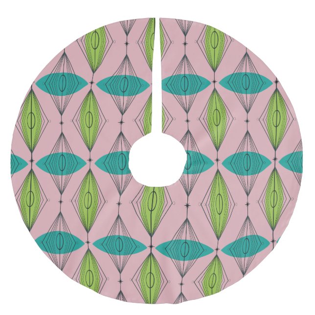 Rosa Ogee u. Polyester Weihnachtsbaumdecke (Vorderseite)