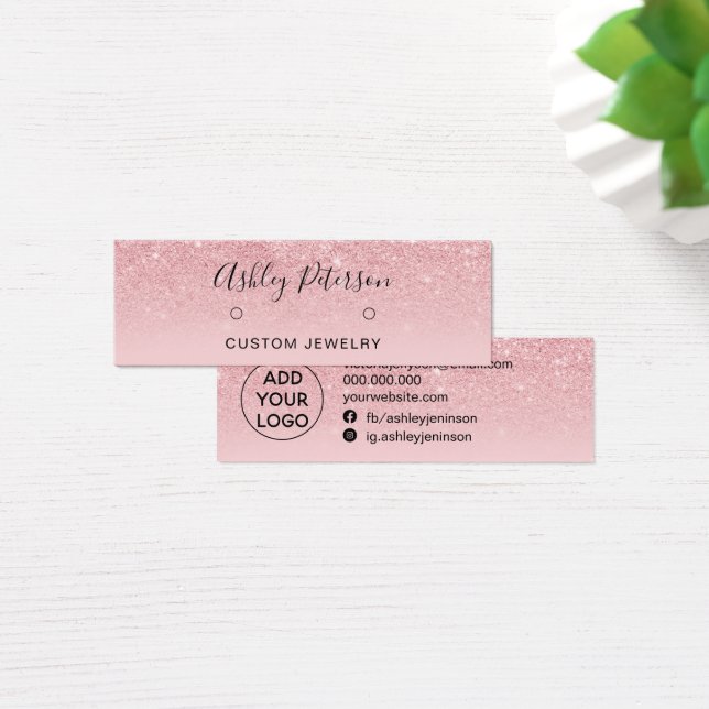 Rosa Ohrringe aus Chic Glitzer (Schreibtisch)