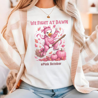 Rosa Oktober Wir kämpfen bei Morgengrauen Brustkre Tri-Blend Shirt