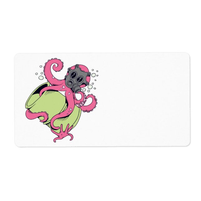 rosa Oktopus mit Gasmaske (Vorne)