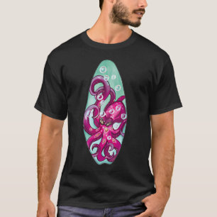 Rosa Oktopus (Muster in kleiner Größe) Bearbeitete T-Shirt