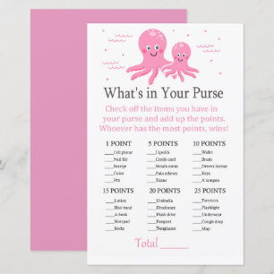 Rosa Oktopus Was ist in deinem Handtaschenspiel?
