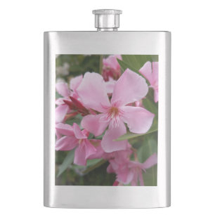 Rosa Oleander-Blumen-Flasche Elegante botanische Flachmann
