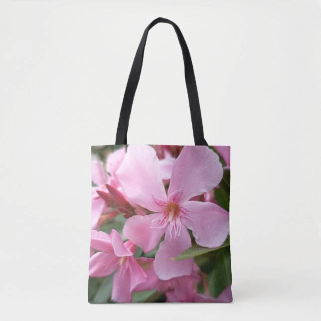 Rosa Oleander-Blumen-Tragetasche | Elegant Botanis (Vorderseite)