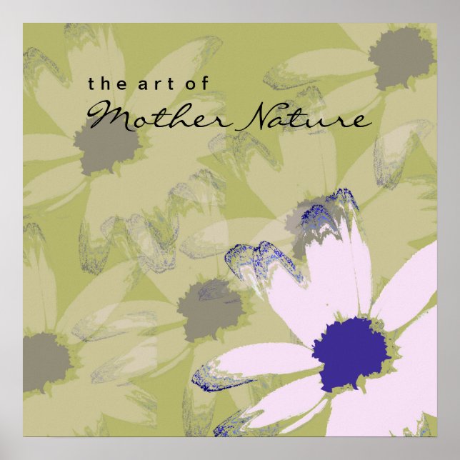 Rosa Olive Green Daisy Poster (Vorne)