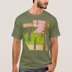 Rosa Olive Green Geometrie Tribal Art Abstrakt T-Shirt