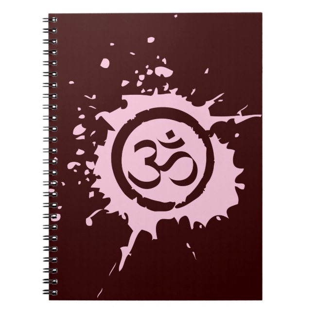 Rosa Om Bio Planet Notebook Journal Notizblock (Vorderseite)