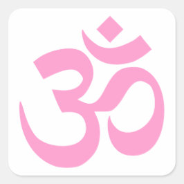 Rosa Om Symbol Quadratischer Aufkleber