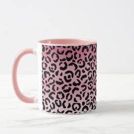 Rosa Ombre Black Leopard Print Tasse