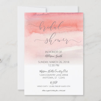 Rosa Ombre Bridal Dusche Einladung