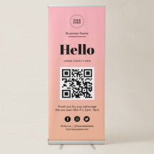 Rosa Ombre Business Covid QR Code Karo-In