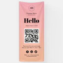 Rosa Ombre Business Covid QR Code Karo-In