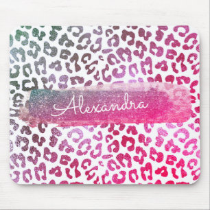 Rosa Ombre Cheetah-Glitzer-Schein Mousepad