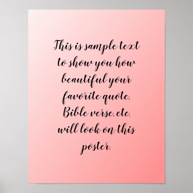 rosa Ombre-Design für Zitate Poster (Vorne)