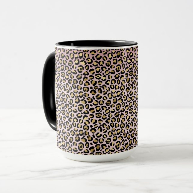 Rosa Ombre Gold Black Leopard     Tasse (Vorderseite Links)