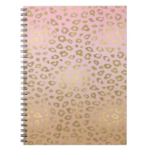 Rosa Ombre Gold Leopard Print Notizblock
