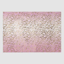 Rosa Ombre Gold Leopard Print Seidenpapier