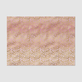 Rosa Ombre Gold Leopard Print    Seidenpapier