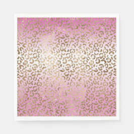 Rosa Ombre Gold Leopard Print Serviette
