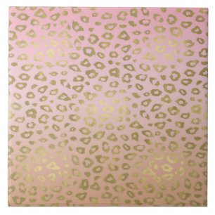 Rosa Ombre Goldleopard-Druck Fliese