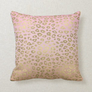 Rosa Ombre Goldleopard-Druck Kissen