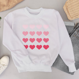 Rosa Ombre Hearts Valentinstag Sweatshirt