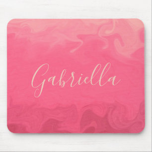 Rosa Ombre mit Namen Mousepad