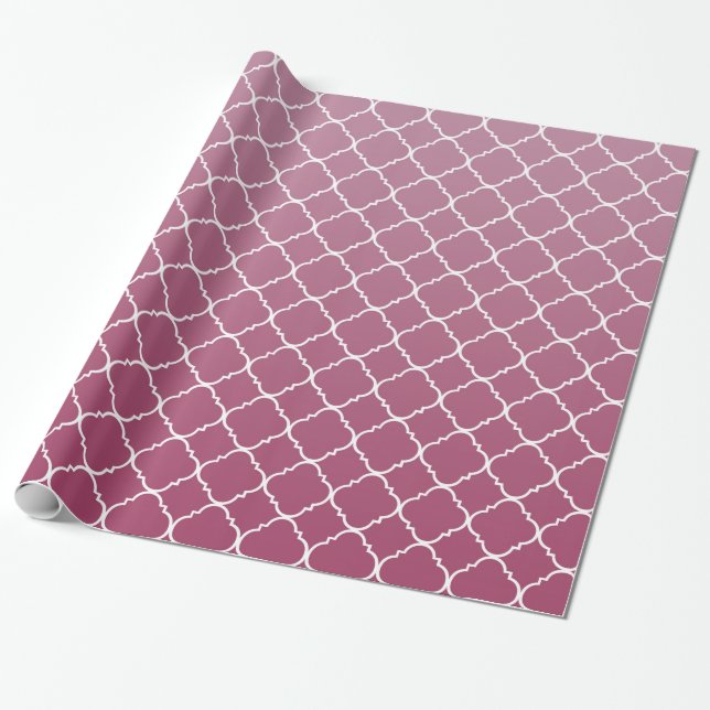 Rosa Ombre Quatrefoil Geschenkpapier (Ungerollt)
