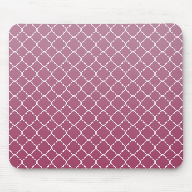 Rosa Ombre Quatrefoil Mousepad (Vorne)