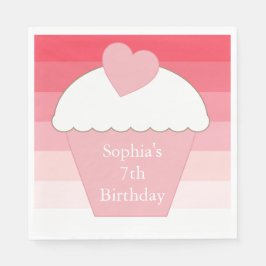 Rosa Ombre Streifen Cupcake Serviette