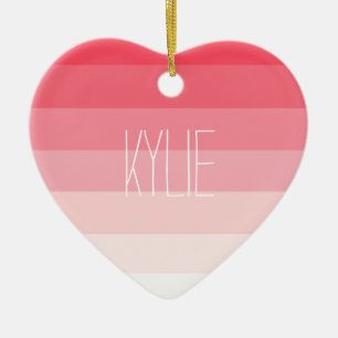 Rosa Ombre Streifen Keramikornament